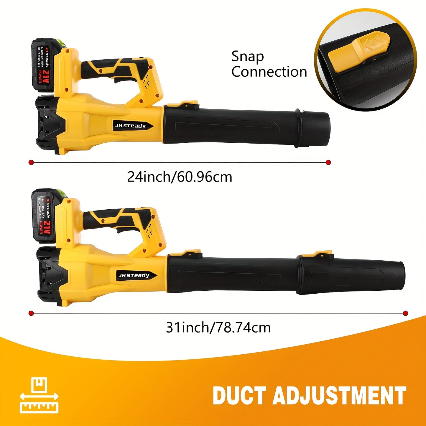 High Power Cordless Leaf Blower With 4.0Ah Batteries, 580CFM/160MPH, 6 Speed Levels & Extension Nozzle