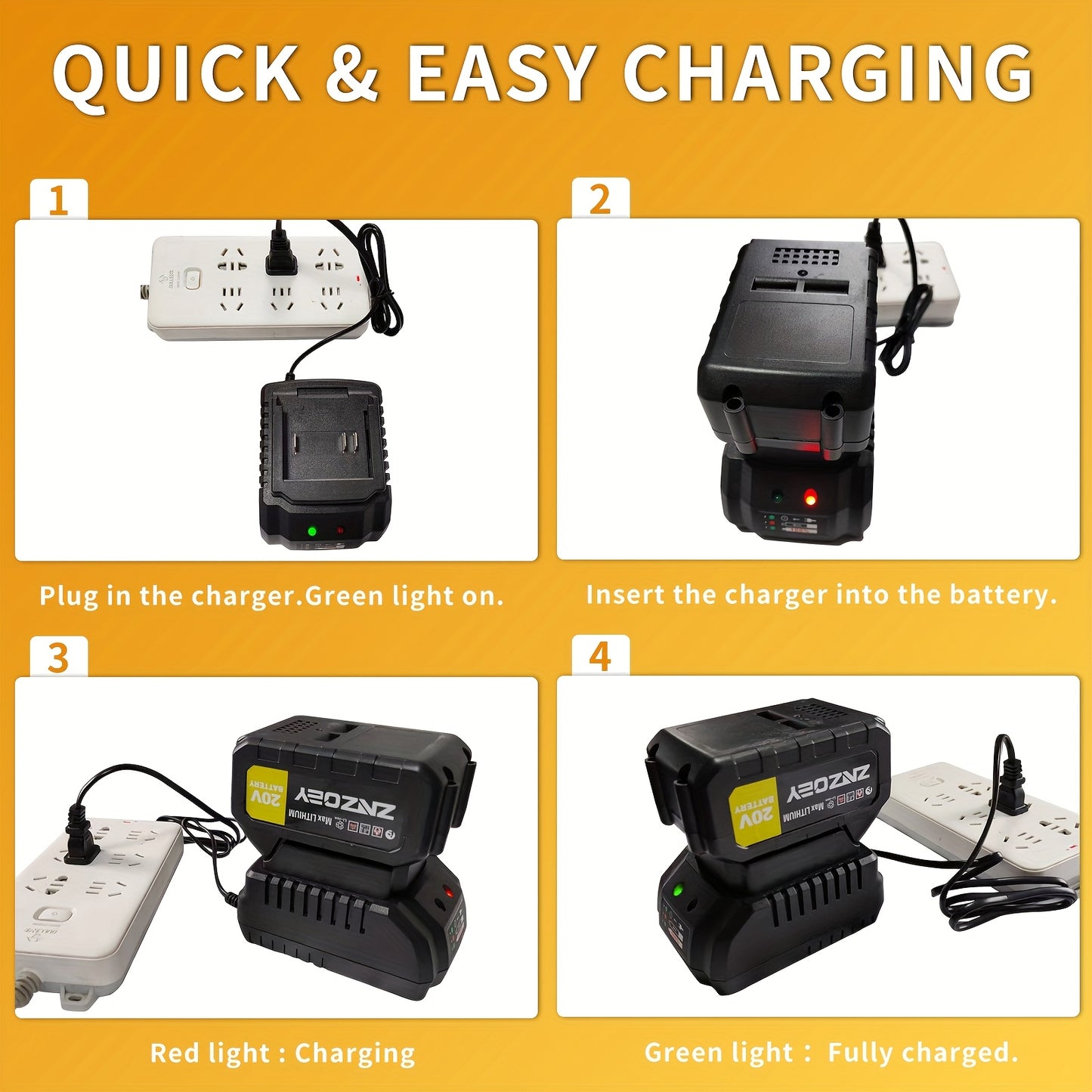 High Power Cordless Leaf Blower with 4.0Ah Batteries, 6 Speed Levels & Extension Nozzle