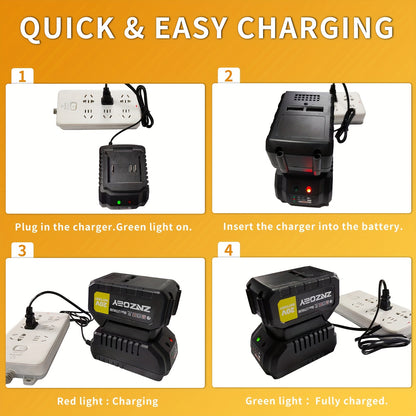 High Power Cordless Leaf Blower with 4.0Ah Batteries, 6 Speed Levels & Extension Nozzle