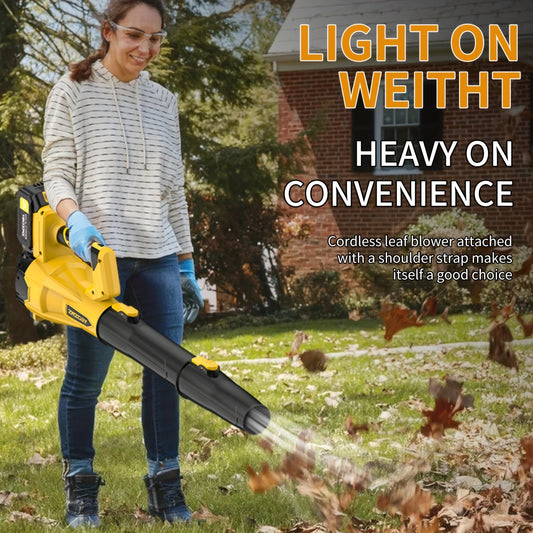 High Power Cordless Leaf Blower with 4.0Ah Batteries, 6 Speed Levels & Extension Nozzle