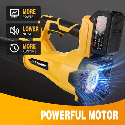 High Power Cordless Leaf Blower With 4.0Ah Batteries, 580CFM/160MPH, 6 Speed Levels & Extension Nozzle