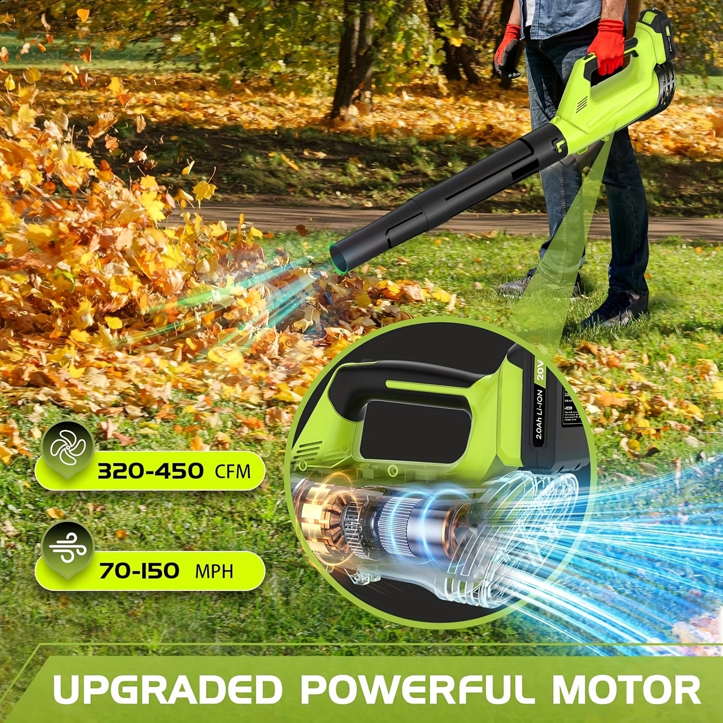 High Power Leaf Blower, Snow Blower, 2 Speed Modes
