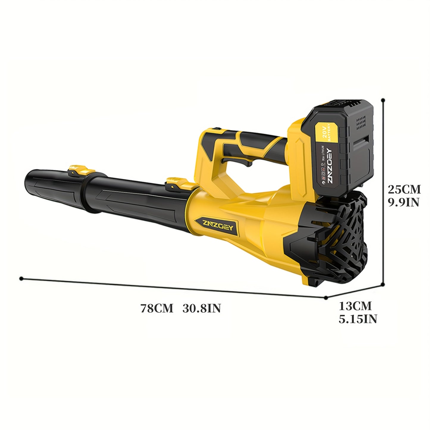 High Power Cordless Leaf Blower with 4.0Ah Batteries, 6 Speed Levels & Extension Nozzle